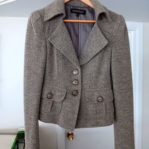 Nanette Lepore Knit Riding Jacket Taupe 17% wool